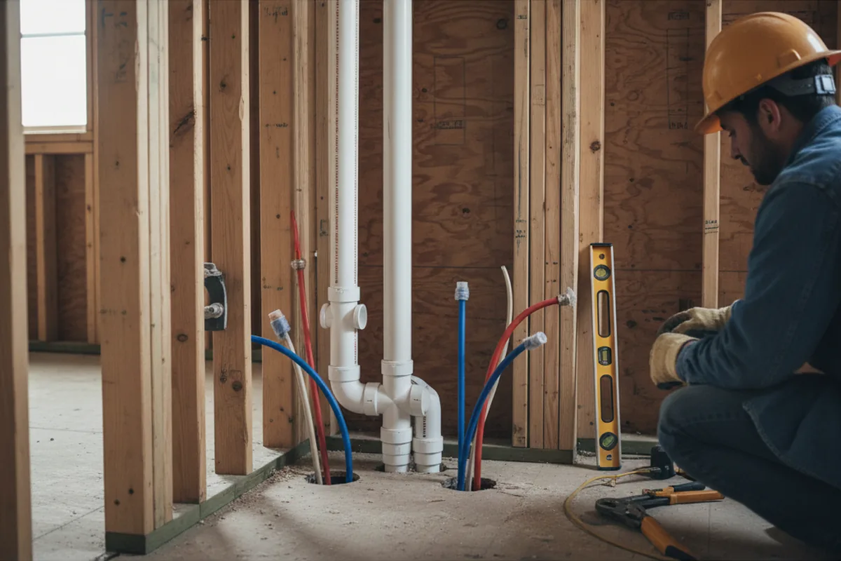 Drain and supply rough-in during Toilet Repair and Installation in Llano